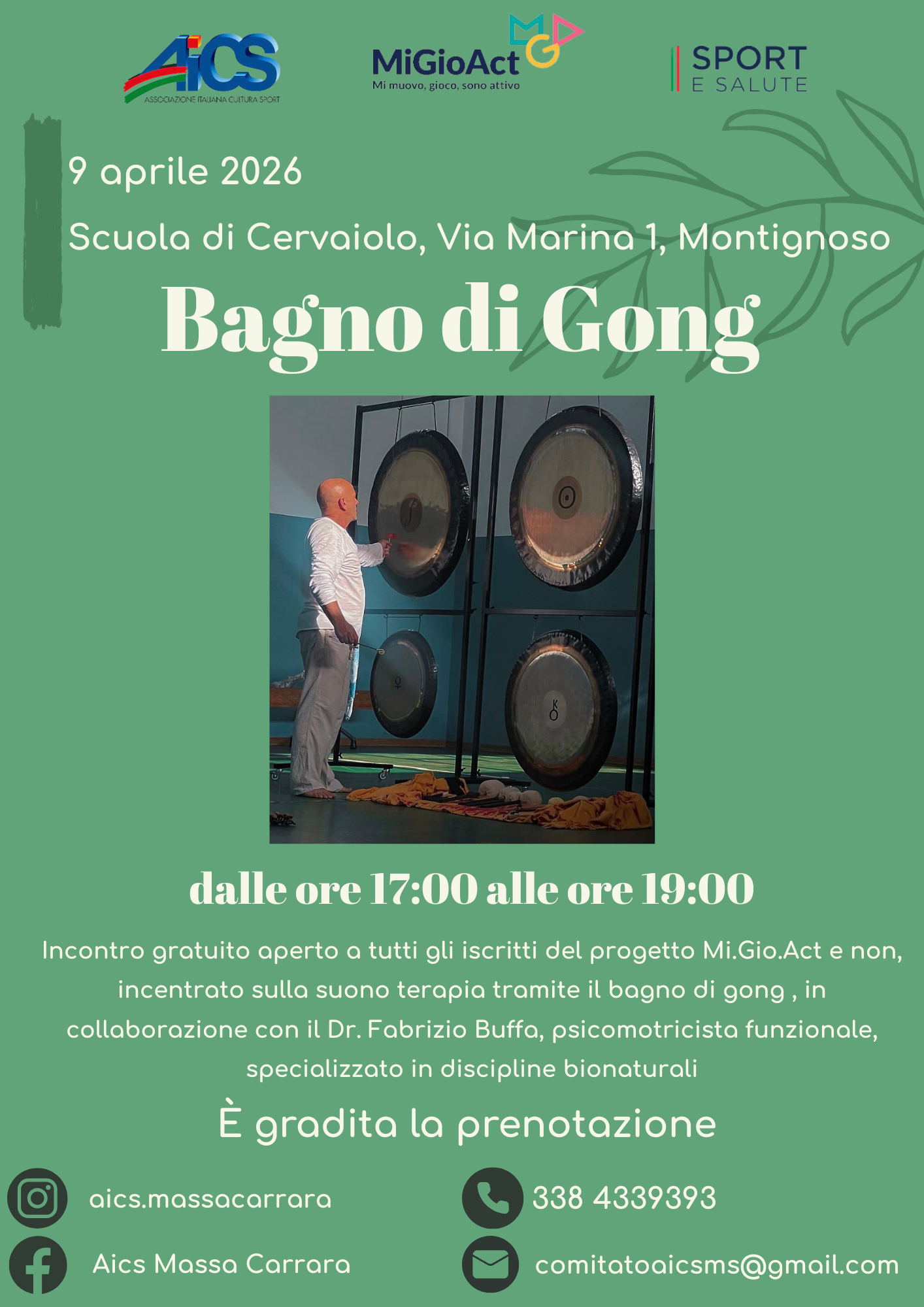 9 APRILE 2026, TORNA IL BAGNO DI GONG